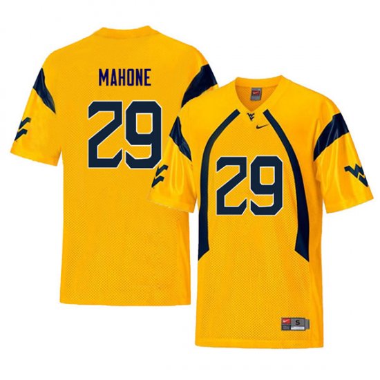 Men's West Virginia Mountaineers NCAA #29 Sean Mahone Yellow Authentic Nike Retro Stitched College Football Jersey YP15L83SJ